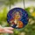 Nature Lovers' Tiffany Stained Glass Fox Embrace Celestial Starry Night Jewel Tone Pattern Stained Glass Suncatcher - 2