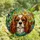 Cavalier Lovers' Tiffany Stained Glass Dog Portrait, Radiant Jewel Tone Mosaic Swirls Stained Glass Suncatcher - 4