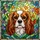 Cavalier Lovers' Tiffany Stained Glass Dog Portrait, Radiant Jewel Tone Mosaic Swirls Stained Glass Suncatcher - 7