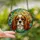 Cavalier Lovers' Tiffany Stained Glass Dog Portrait, Radiant Jewel Tone Mosaic Swirls Stained Glass Suncatcher - 2
