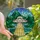 Sci-Fi Fans' Iridescent Jewel Tone Stained Glass UFO Alien Beam Geometric Mountain Mosaic Stained Glass Suncatcher - 1