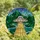 Sci-Fi Fans' Iridescent Jewel Tone Stained Glass UFO Alien Beam Geometric Mountain Mosaic Stained Glass Suncatcher - 4