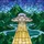 Sci-Fi Fans' Iridescent Jewel Tone Stained Glass UFO Alien Beam Geometric Mountain Mosaic Stained Glass Suncatcher - 7