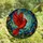 Nature Lovers' Fiery Red Cardinal Mid-Flight Tiffany Stained Glass Orange Gold Botanical Mosaic Stained Glass Suncatcher - 4