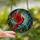 Nature Lovers' Fiery Red Cardinal Mid-Flight Tiffany Stained Glass Orange Gold Botanical Mosaic Stained Glass Suncatcher - 2