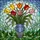 Floral Art Lovers' Vibrant Tiffany Stained Glass Tulip Bouquet Iridescent Emerald Mosaic Stained Glass Suncatcher - 7