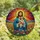 Faith-Inspired Dog Lovers' Stained Glass Jesus Shih Tzu Portrait, Radiant Halo, Wildflower Mosaic, Tiffany Jewel Tones Stained Glass Suncatcher - 4