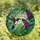 Nature Art Lovers' Tiffany Style Stained Glass Hummingbird & Lilac Flowers Emerald Green Ruby Red Sapphire Blue Intricate Mosaic Stained Glass Suncatcher - TNCoeltbPV