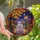 Whimsical Art Lovers Intricate Stained Glass Autumn Night Adorable Lavender Ghosts Violet Golden Orange Mosaic Stained Glass Suncatcher - 1
