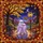 Whimsical Art Lovers Intricate Stained Glass Autumn Night Adorable Lavender Ghosts Violet Golden Orange Mosaic Stained Glass Suncatcher - 7
