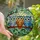 Owl Lovers' Intricate Stained Glass Three Owls Forest Mosaic Jewel Tones Pattern Emerald Orange Blue Stained Glass Suncatcher - 1