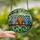 Owl Lovers' Intricate Stained Glass Three Owls Forest Mosaic Jewel Tones Pattern Emerald Orange Blue Stained Glass Suncatcher - 2