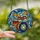 Drummers' Intricate Stained Glass Drum Set Mosaic Art Vivid Blue Orange Yellow Stained Glass Suncatcher - 2