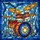 Drummers' Intricate Stained Glass Drum Set Mosaic Art Vivid Blue Orange Yellow Stained Glass Suncatcher - 7