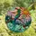 Nature Lovers' Vibrant Tiffany Stained Glass Quetzal Bird Tropical Emerald Mountain Mosaic Stained Glass Suncatcher - koslj23rmJ