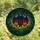 Mystical Art Admirers Deep Violet Amber Stained Glass Cosmic Bat Twilight Forest Mosaic Stained Glass Suncatcher - 4