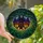 Mystical Art Admirers Deep Violet Amber Stained Glass Cosmic Bat Twilight Forest Mosaic Stained Glass Suncatcher - 1
