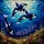 Ocean Lovers' Intricate Tiffany Stained Glass Dynamic Orca Underwater Mosaic Deep Blue Teal Jewel Tones Stained Glass Suncatcher - 7