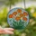 Floral Art Lovers' Intricate Tiffany Stained Glass Marigold Foliage Jewel Tone Mosaic Stained Glass Suncatcher - 2