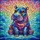 Animal Lovers' Colorful Intricate Tiffany Stained Glass Baby Hippo Mosaic Art Jewel Tones Stained Glass Suncatcher - 7