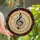 Music & Art Enthusiasts' Intricate G-Clef Stained Glass Style Mosaic Art Jewel-Toned Radial Pattern with Black Lead Lines Stained Glass Suncatcher - 1