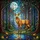 Nature Lovers' Majestic Deer Stag Full Moon Stained Glass Enchanted Forest Mosaic Stained Glass Suncatcher - 7