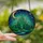 Fantasy Art Enthusiasts' Stained Glass Emerald City Skyline Golden Moon Deep Blue Green Jewel Tone Mosaic Stained Glass Suncatcher - y8UslOGg0d