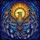 Art Lovers' Majestic Tiffany Stained Glass Cosmic Phoenix Eagle Radiant Golden Blue Purple Starfield Stained Glass Suncatcher - 7