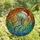 Holiday Ocean Art Admirers' Vibrant Tiffany Stained Glass Jellyfish Santa Hat Red White Teal Blue Amber Mosaic Stained Glass Suncatcher - x-_jm_9wK-