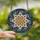 Art Lovers' Glowing Tiffany Stained Glass Floral Mandala Mosaic Deep Blue Red Gold Jewel Tones Stained Glass Suncatcher - 2