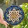 Art Lovers' Glowing Tiffany Stained Glass Floral Mandala Mosaic Deep Blue Red Gold Jewel Tones Stained Glass Suncatcher - 1