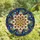Art Lovers' Glowing Tiffany Stained Glass Floral Mandala Mosaic Deep Blue Red Gold Jewel Tones Stained Glass Suncatcher - 4