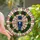 Holiday Enthusiasts' Tiffany Style Stained Glass Nutcracker Holly Wreath Design Stained Glass Suncatcher - 1