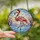Holiday Art Collectors' Tiffany Stained Glass Flamingo Santa Hat Rose Pink Emerald Green Winter Mosaic Stained Glass Suncatcher - 2