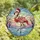 Holiday Art Collectors' Tiffany Stained Glass Flamingo Santa Hat Rose Pink Emerald Green Winter Mosaic Stained Glass Suncatcher - 4