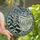 Art Enthusiasts' Intricate Stained Glass Crescent Moon Snowy Evergreen Emerald Cranberry Mosaic Stained Glass Suncatcher - 1