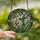 Nature Lovers' Vibrant Emerald Rose Stained Glass Hummingbird Fuchsia Floral Mosaic Design Stained Glass Suncatcher - 2