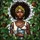 Women's Vibrant Afrocentric Stained Glass Art Woman Curly Hair Jewel Tone Mosaic Stained Glass Suncatcher - 7