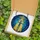 Cosmic Explorers' Tiffany Style Alien UFO Encounter Golden Blue Teal Mosaic Stained Glass Suncatcher - 5