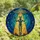 Cosmic Explorers' Tiffany Style Alien UFO Encounter Golden Blue Teal Mosaic Stained Glass Suncatcher - 4