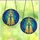 Cosmic Explorers' Tiffany Style Alien UFO Encounter Golden Blue Teal Mosaic Stained Glass Suncatcher - 3