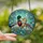 Nature Lovers' Stained Glass Mallard Duck Pair Emerald Green Forget-Me-Nots Floral Tiffany Mosaic Pattern Stained Glass Suncatcher - 2
