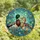 Nature Lovers' Stained Glass Mallard Duck Pair Emerald Green Forget-Me-Nots Floral Tiffany Mosaic Pattern Stained Glass Suncatcher - 4