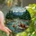 Otter Lovers' Tiffany Style Stained Glass Playful Otters River Mountain Jewel Tones Nature Design Stained Glass Suncatcher - 1