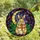Whimsical Art Lovers' Tiffany Style Stained Glass Rabbit Carrot Celestial Moon & Stars Jewel Tones Intricate Mosaic Stained Glass Suncatcher - 4