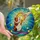 Guinea Pig Lovers' Vibrant Tiffany Stained Glass Guinea Pig Sun Hand Mosaic Blue Teal Gold Pink Jewel Tone Stained Glass Suncatcher - 1