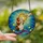 Guinea Pig Lovers' Vibrant Tiffany Stained Glass Guinea Pig Sun Hand Mosaic Blue Teal Gold Pink Jewel Tone Stained Glass Suncatcher - 2