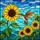 Nature Lovers' Vibrant Tiffany Stained Glass Hummingbird Sunflower Mosaic Blue Teal Orange Green Stained Glass Suncatcher - 7