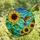 Nature Lovers' Vibrant Tiffany Stained Glass Hummingbird Sunflower Mosaic Blue Teal Orange Green Stained Glass Suncatcher - 4