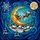 Holiday Enthusiasts' Tiffany Stained Glass Santa's Sleigh Flight, Jewel-Toned Winter Village & Crescent Moon Sky Stained Glass Suncatcher - 7
